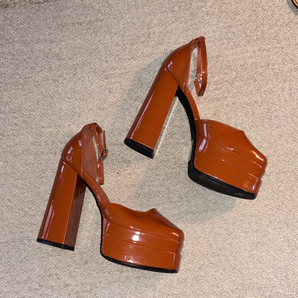 SheIN Bold Orange Platform Shoes - Picture 2 of 10